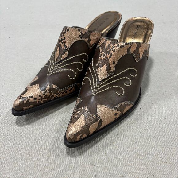 RAMPAGE EUC WOMEN'S SIZE 9.5 RILLEY COWGIRL MULES SLIPON SHOES - Picture 2 of 5